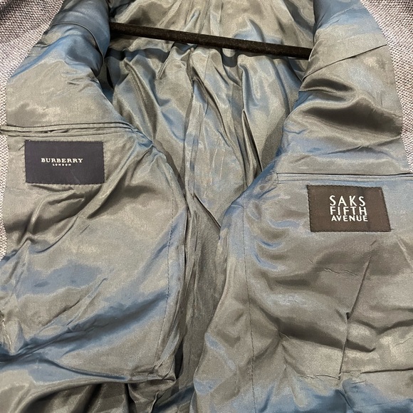 Burberry London Burberry Blue 3 button mens sport coat wool blazer 43 long USA - Picture 5 of 5